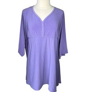Antthony Originals Womens Blouse Shirt Top Purple 3X Long Sleeves New